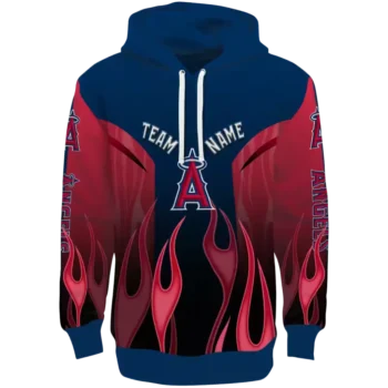 Custom Los Angeles Angels Blue Flame Hoodie – Personalized Gear
