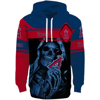 Custom Los Angeles Angels Grim Reaper Blue Black Hoodie