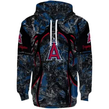 Custom Los Angeles Angels Hunting Hoodie – Blue Black Design