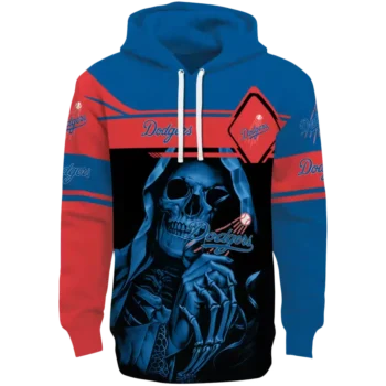 Custom Los Angeles Dodgers Grim Reaper Blue Black Hoodie
