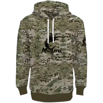 Custom Miami Marlins Military Hoodie – Personalized MLB Apparel
