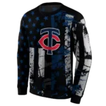 personalized-minnesota-twins-distressed-flag-navy-black-hoodie-best-selling.webp