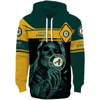 Custom Oakland Athletics Grim Reaper Green & Black Hoodie