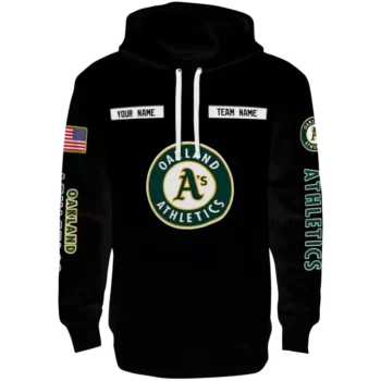 Custom Oakland Athletics Punisher Skull Black Hoodie - Personalized