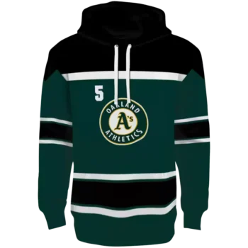 Custom Oakland Athletics Green Striped Hoodie – Personalized MLB Gear