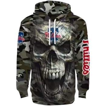 Custom Philadelphia Phillies Camo Skull Hoodie – Personalized Gear