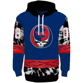 Custom Philadelphia Phillies Grateful Vibes Blue Hoodie