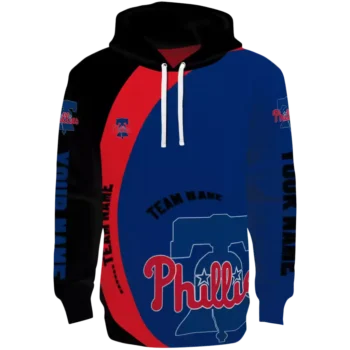 Personalized Phillies Hoodie - Minimalist Blue & Black Design