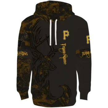 Personalized Pittsburgh Pirates Black Deer Silhouette Hoodie