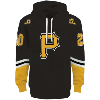 Custom Pittsburgh Pirates Black Hoodie with Striped Sleeves
