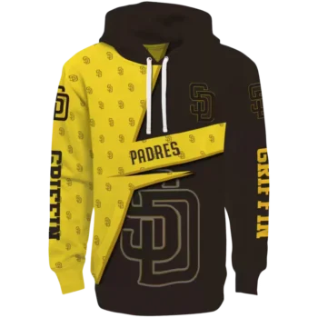 Custom San Diego Padres Brown Hoodie - Abstract Shape Design