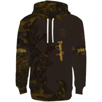 Custom San Diego Padres Brown Hoodie with Deer Silhouette