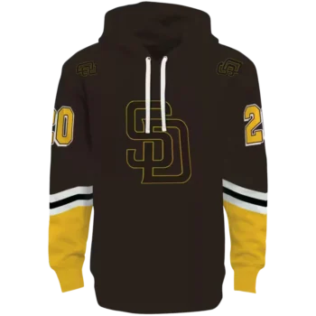 Custom San Diego Padres Brown Striped Sleeve Hoodie – Personalized