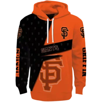Custom San Francisco Giants Orange Abstract Shape Hoodie
