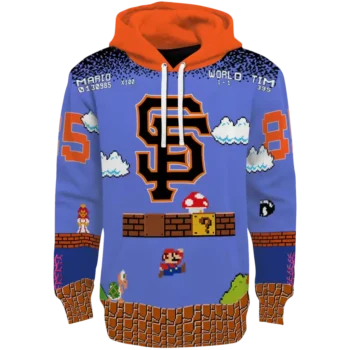 Custom San Francisco Giants Mario Blue Black Hoodie – Personalized