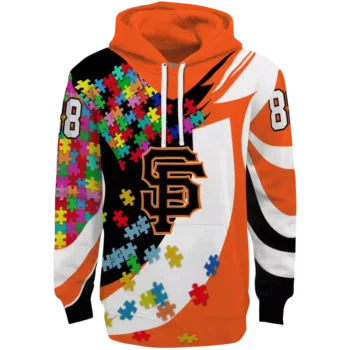 Custom San Francisco Giants Orange Hoodie – Personalized Puzzle Design