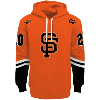 Custom San Francisco Giants Orange Hoodie with Striped Sleeves