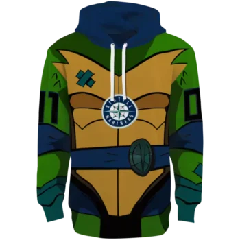Custom Seattle Mariners Superhero Hoodie - Navy Blue & Green