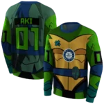 personalized-seattle-mariners-superhero-armor-navy-blue-green-hoodie-best-selling.webp