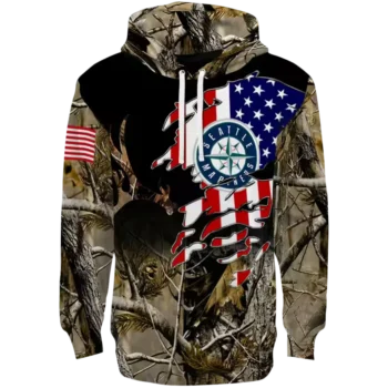 Seattle Mariners Personalized Tree Camo Hoodie – Custom MLB Gear