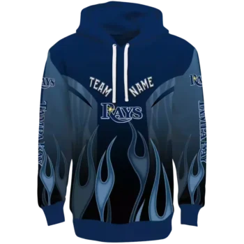 Tampa Bay Rays Navy Flame Hoodie – Personalized MLB Sweatshirt