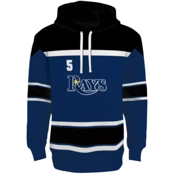 Custom Tampa Bay Rays Navy Striped Hoodie – Personalized Gear
