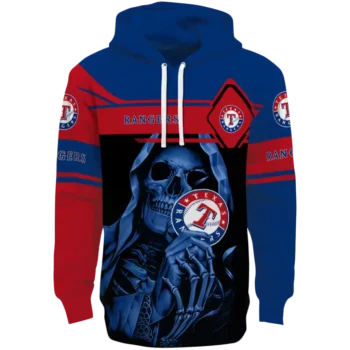 Texas Rangers Grim Reaper Hoodie - Personalized Blue & Black Design