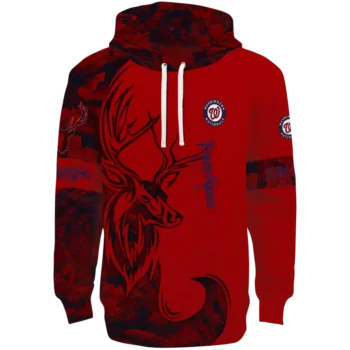 Washington Nationals Red Hoodie with Personalized Deer Silhouette