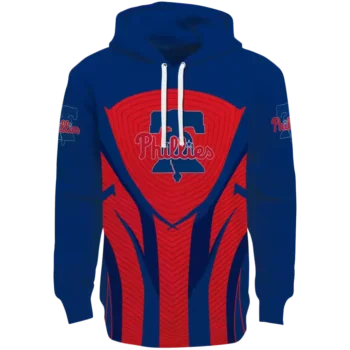 Philadelphia Phillies Blue & Black Concentric Lines Hoodie