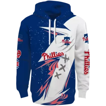 Philadelphia Phillies Blue & White Dynamic Slash Hoodie