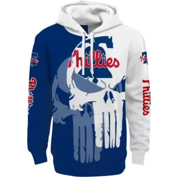 Philadelphia Phillies Punisher Hoodie - Blue & White Design