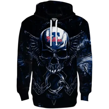 Philadelphia Phillies Skull Hoodie - Blue & Black Stylish Sweatshirt