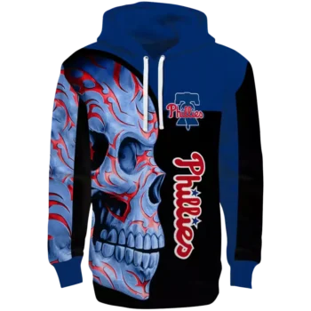 Philadelphia Phillies Skull Hoodie - Blue & Black Team Apparel