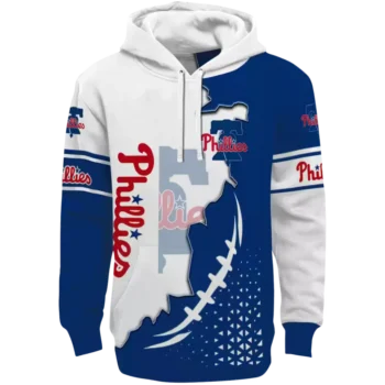 Philadelphia Phillies Blue White Triangular Pattern Hoodie