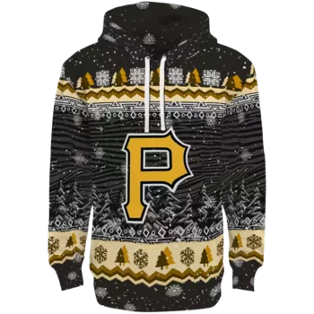 Pittsburgh Pirates Black Hoodie – Christmas Trees Design