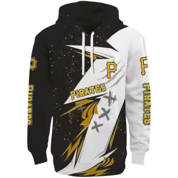 Pittsburgh Pirates Black White Dynamic Slash Hoodie - Official Gear