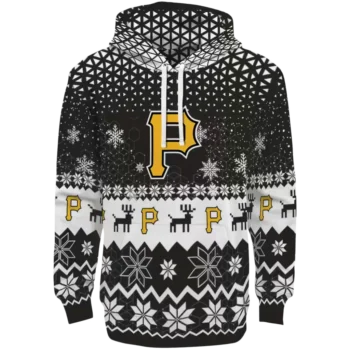 Pittsburgh Pirates Black Hoodie with Reindeer Design - Holiday Gear