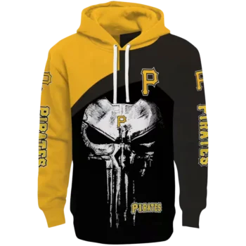 Pittsburgh Pirates Punisher Skull Hoodie – Gold & Black Design