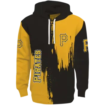 Pittsburgh Pirates Black Hoodie with Splatter Effect Design