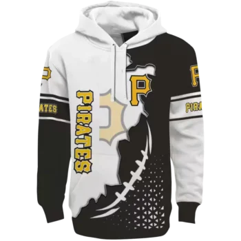 Pittsburgh Pirates Black White Pattern Hoodie – Triangular Design