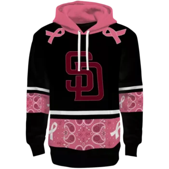 San Diego Padres Black Pink Awareness Ribbon Hoodie