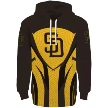 San Diego Padres Brown & Black Concentric Lines Hoodie