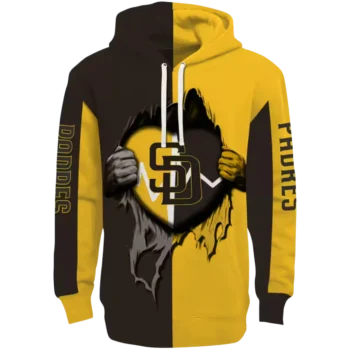 San Diego Padres Heartbeat Graphic Brown Hoodie - MLB Fan Gear