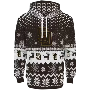 San Diego Padres Brown Reindeer Hoodie – Holiday MLB Sweatshirt