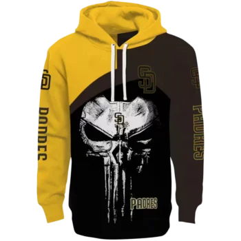 San Diego Padres Punisher Skull Gold & Black Hoodie - MLB Gear
