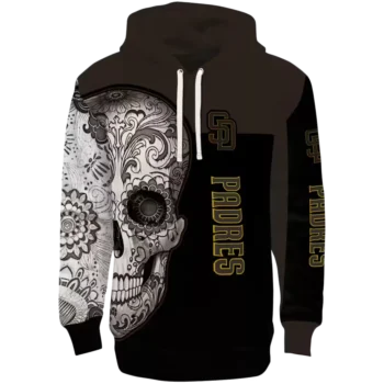 San Diego Padres Sugar Skull Hoodie – Brown & Black Team Sweatshirt