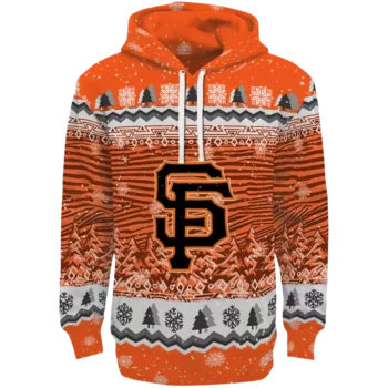 San Francisco Giants Orange Hoodie – Christmas Trees Design