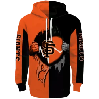 San Francisco Giants Orange Heartbeat Graphic Hoodie
