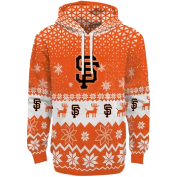 San Francisco Giants Orange Hoodie with Reindeer Design