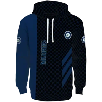 Seattle Mariners Navy Blue Hoodie with Monogram Pattern